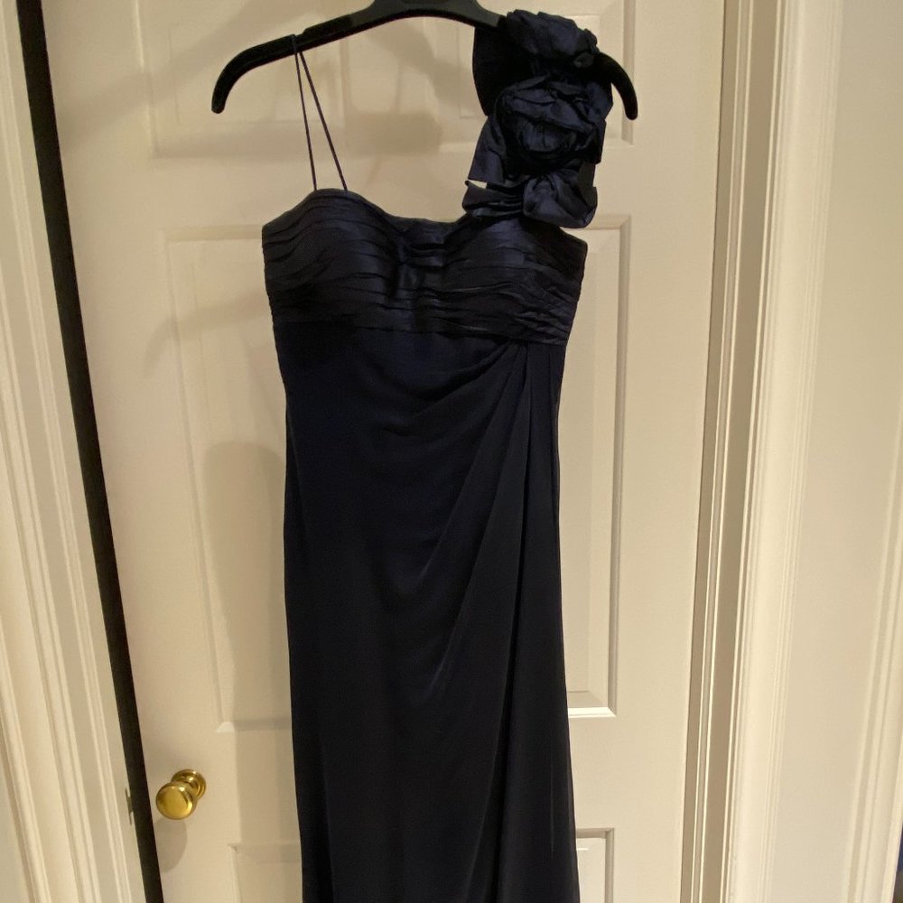Navy blue silk gown
